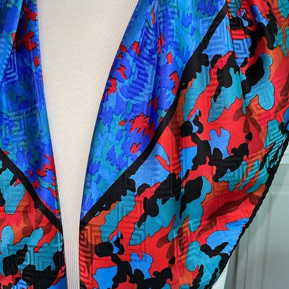 Anne Klein vibrant color abstract square scarf - Picture 2 of 4